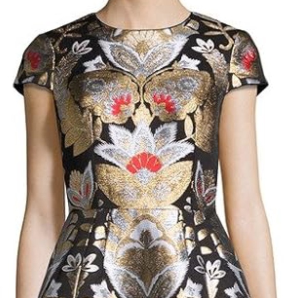 Ted Baker IMOEN Oriental Metallic Tulip Dress Embroidered size 5 US 10/12 - Picture 6 of 6